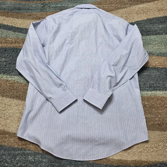 Brooks Brothers Milano Dress Shirt 16-34 Blue Stripe Non-Iron Supima Cotton - Picture 4 of 6